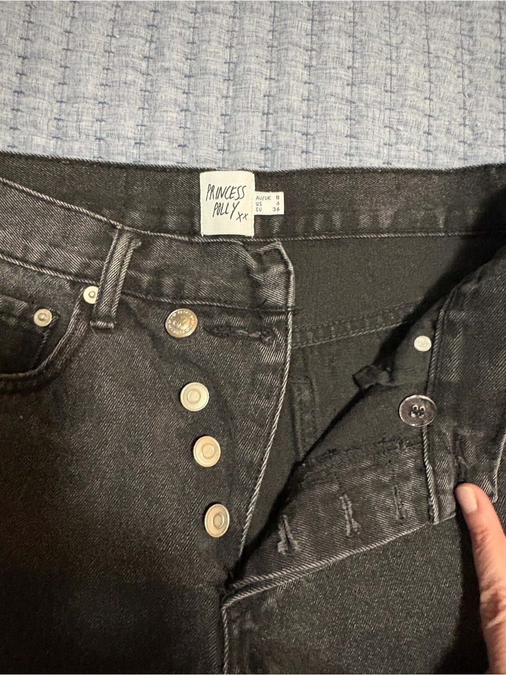 Princess Polly Black Button-Fly High-Rise Jeans